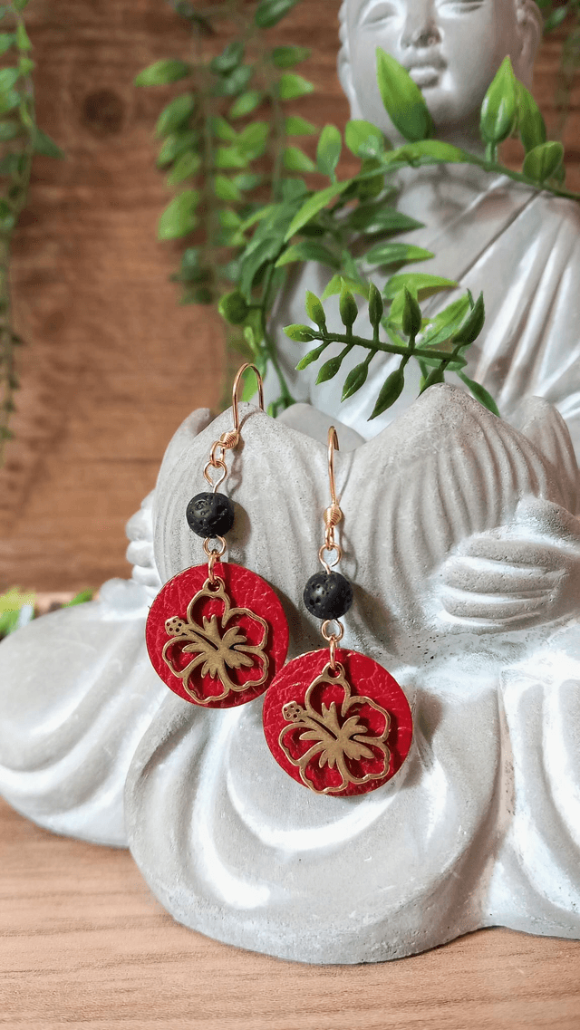 Boucles d'oreilles fleur de lave
